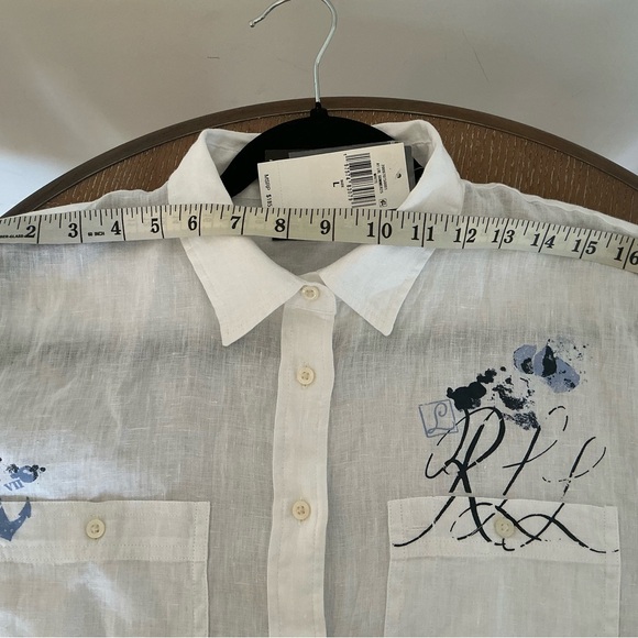 Lauren Ralph Lauren Relaxed Fit Print Roll-Tab Sleeve Shirt - Picture 6 of 7